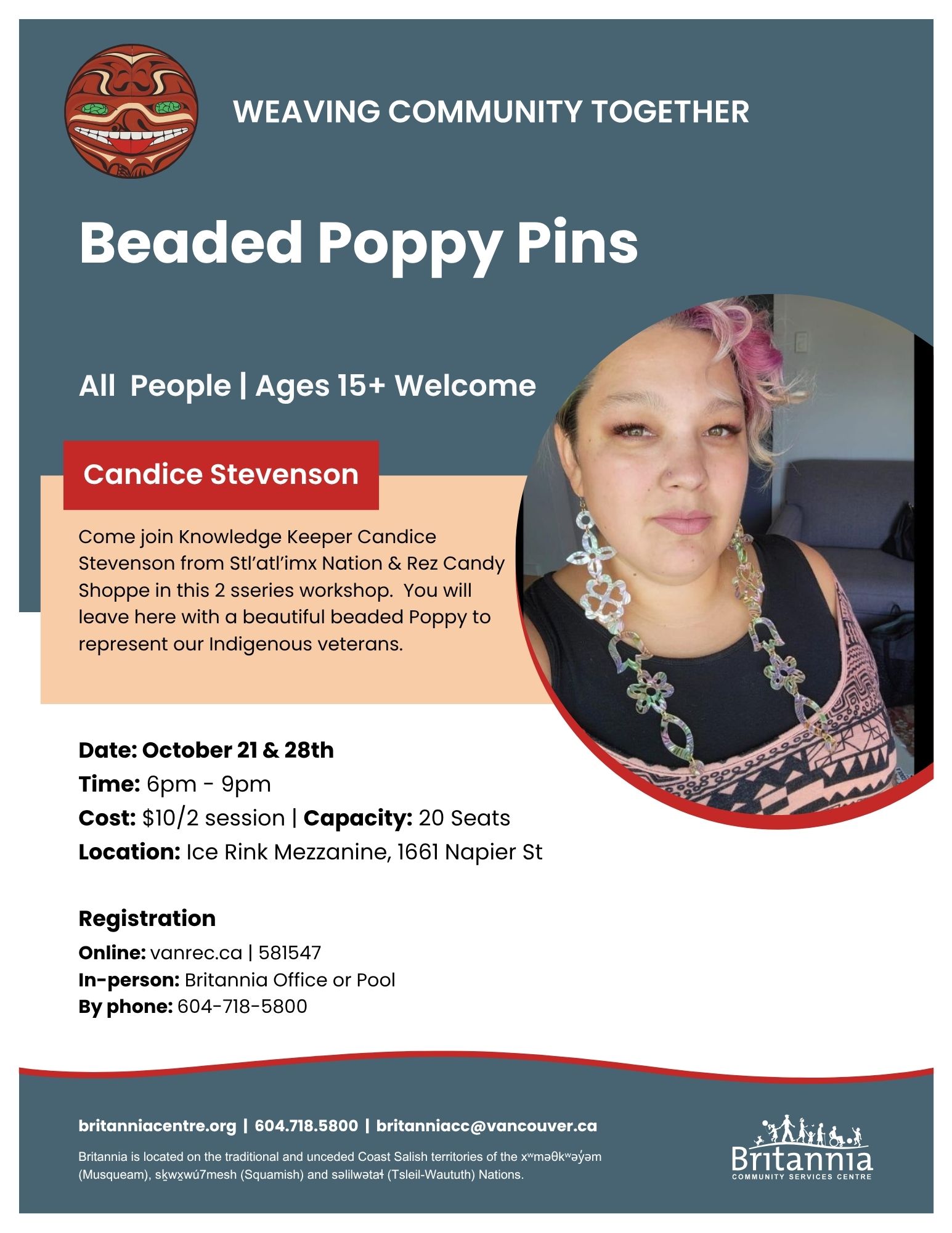 Beaded Poppy Pins – Oct 21