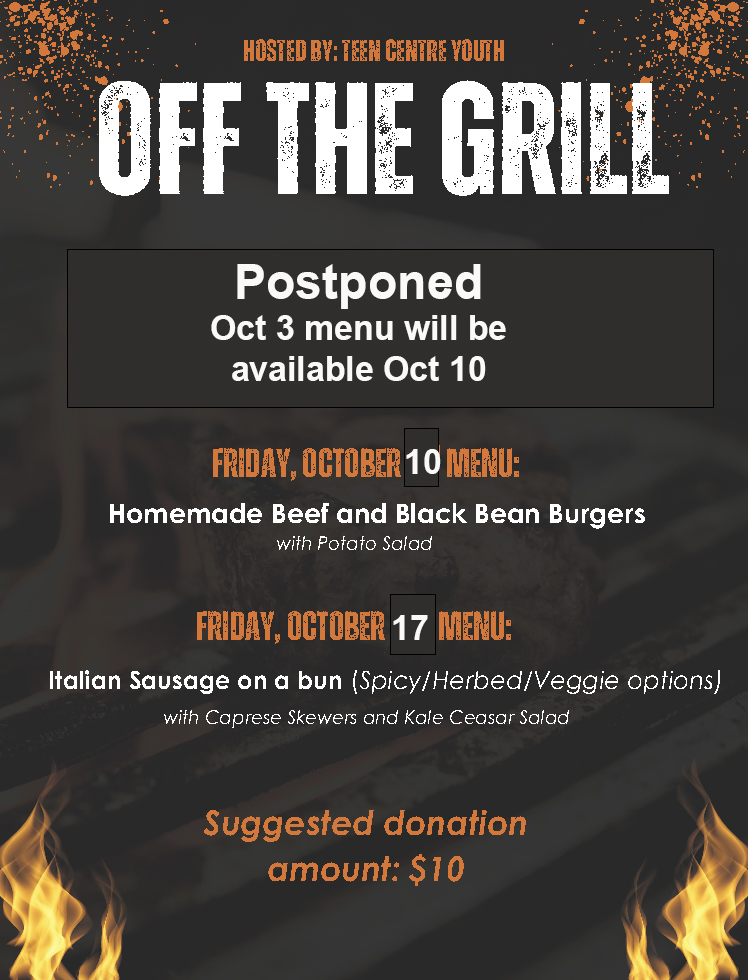 Off the Grill – Oct 3 – Postponed