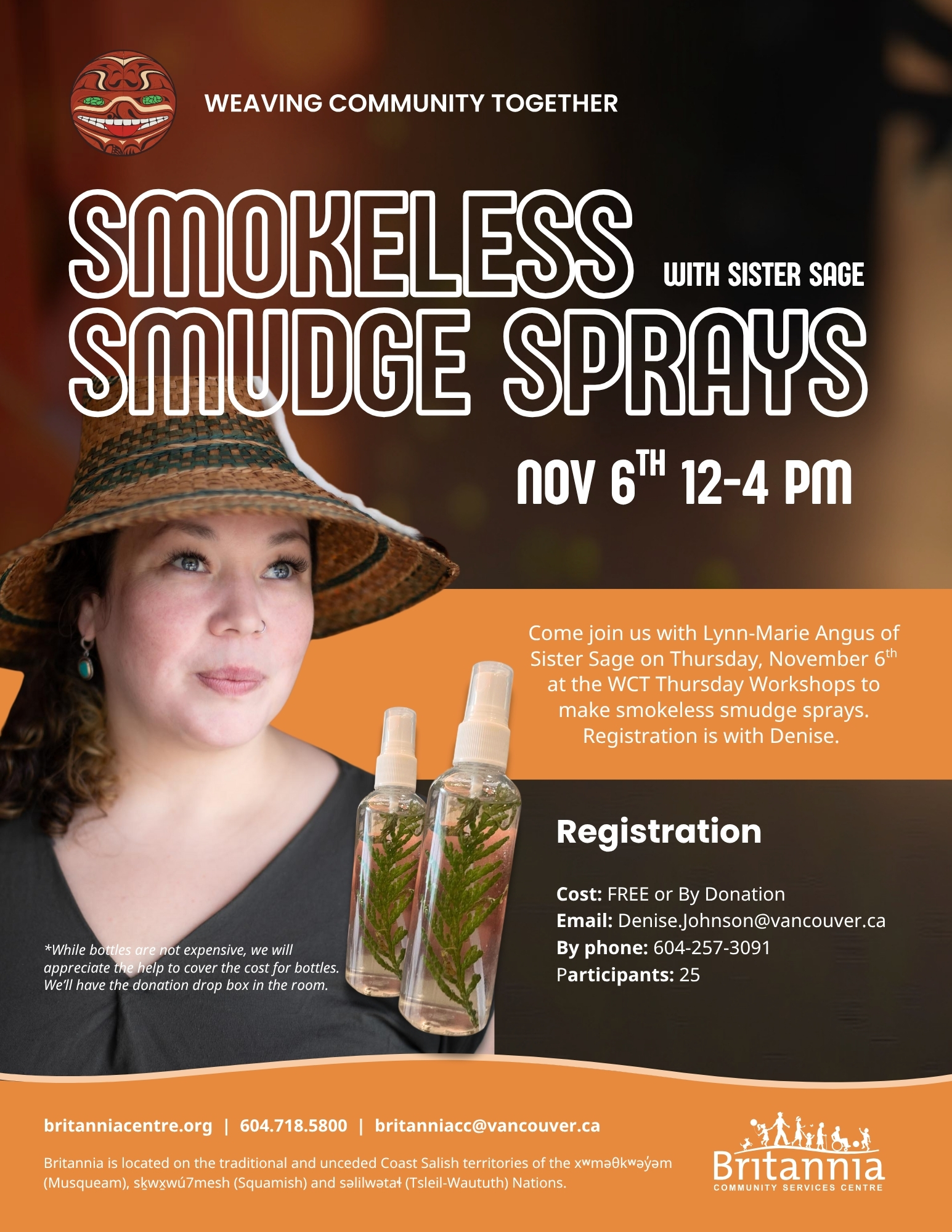WCT Workshop – Smokeless Smudge Spray – Nov 6