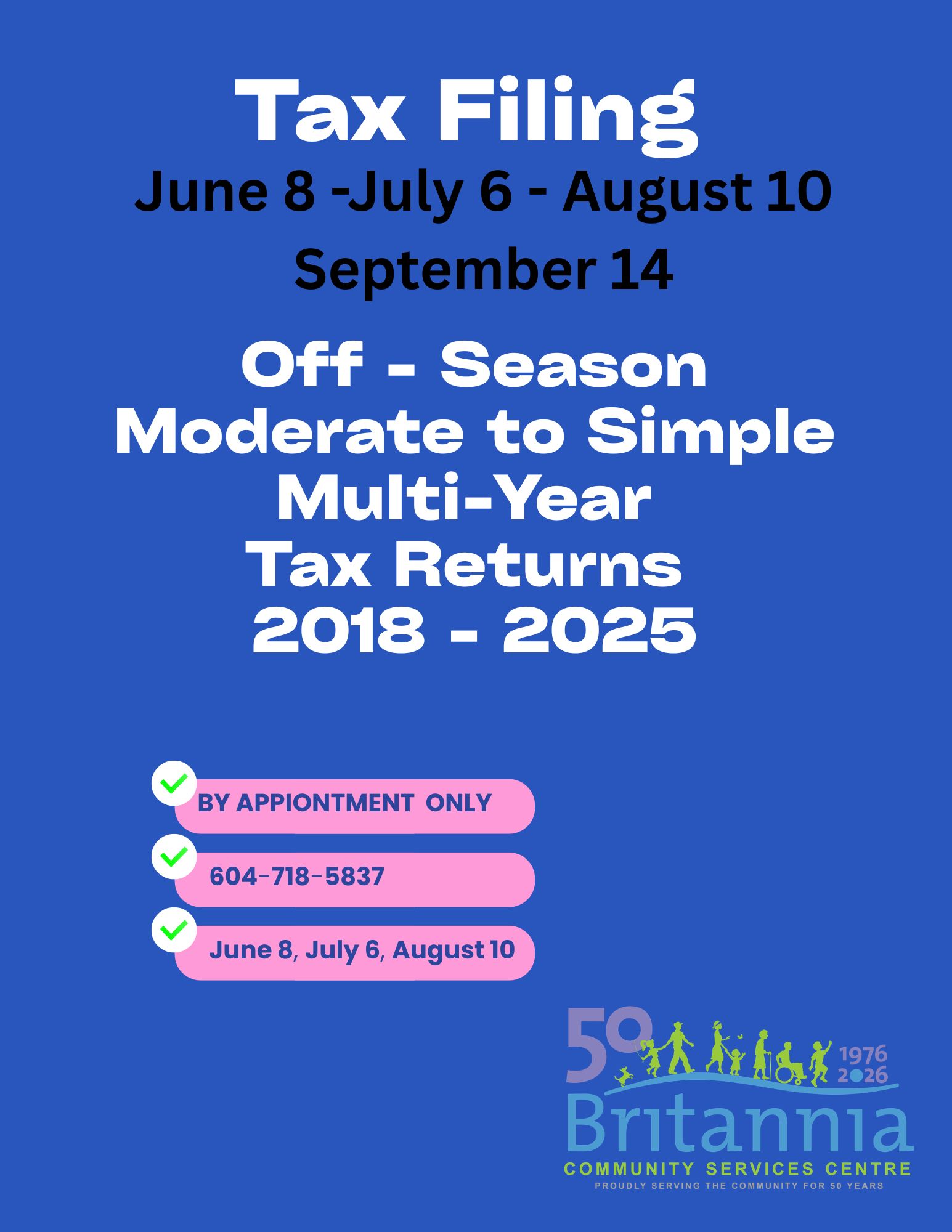 Off Season Tax Support – Jun 8