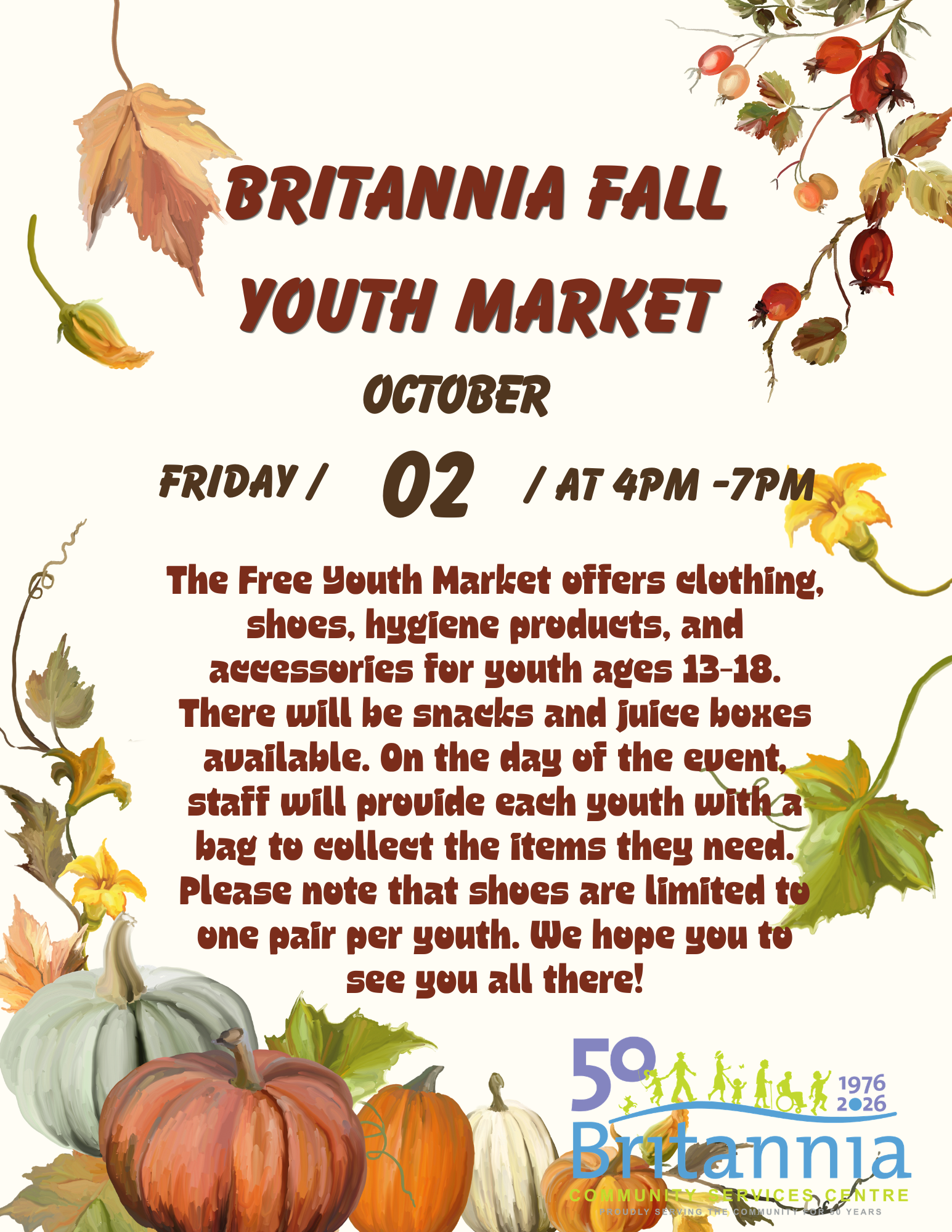 Britannia Fall Youth Market – Oct 2